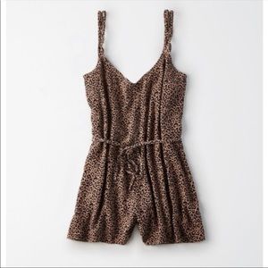American Eagle Leopard Print Romper
